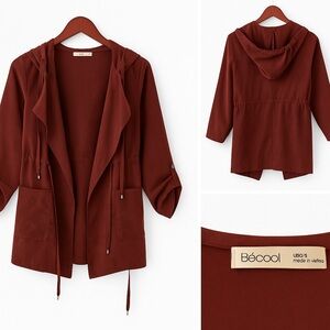 Women's Brown Hooded Jacket